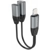 Dudao L17 adaptér Lightning - Lightning / 3,5 mm mini jack, sivý (L17i+ gray)
