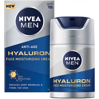 Nivea Men Hyaluron Face Moisturizing Cream SPF 15 - Hydratačný krém proti vráskam 50 ml