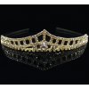 Naishide Jewelry Svadobné korunka do vlasov s hnedými kryštály - zlatá