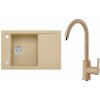 Alveus SET A438 Beige 55 SETA438 - Drez Granitový Formic 30 - 760x500mm, vanička 350x420x200mm + bateria Tonia