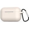 Silikónové púzdro pre Airpods Pro s karabínou - Béžová