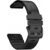 eses Silikónový remienok s pravou kožou pre Garmin EasyFit/QuickFit 22 mm Farba: čierna