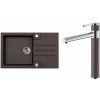 Alveus SET A416 Chocolate 03 SETA416 - Drez Granitový Rock 130 - 780x480mm, vanička 400x400x180mm + bateria Zina