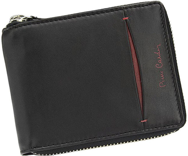 Pierre Cardin pánska kožená peňaženka na zips 8818 T07 čierna