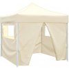 Krémový skladací párty stan so 4 stenami 3 x 3 m