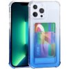 AppleKing dvojfarebný transparentný kryt s kapsou na kartu pre iPhone 13 Pro Max - modrý - možnosť vrátiť tovar ZADARMO do 30tich dní
