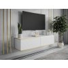 TV STOLÍK DION 2 BIELY + ZLATÝ 135 cm