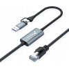 SIETOVÝ KÁBEL ETHERNET 2v1 USB-C USB-A NA LAN RJ45 KÁBEL 1Gb/s 2M