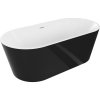 Mexen Luna samostatne stojaca vaňa 140 x 75 cm, biela/čierna, biely prepad - 52031407575-20