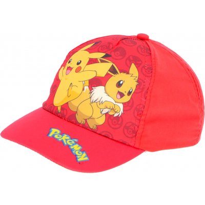 DIFUZED Detská šiltovka Pokémon Pikachu a Eevee červená Velikost: 56