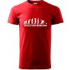 Bowling evolúcia - Klasické pánske tričko vyššej gramáže - 3XL ( Červená )