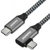 PremiumCord USB-C zahnutý kabel ( USB 3.2 GEN 2, 3A, 60W, 20Gbit/s ) 2m, oplet ku31cu2