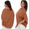 Fashionweek Pohodlná bavlnená blúzka v štýle kimono MF626 Farba: Mocca, Veľkosť: Universal