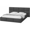 Wilsondo Čalúnená manželská posteľ s úložným priestorom Dony - grafit Rozmer: 180x200