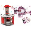 Set kuchynka skladacia elektronická Tefal Opencook Smoby červená s kávovarom a chladničkou a domček pre bábiky Baby Nurse trojkrídlový