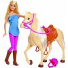Bábika Barbie blondínka s prilbou + kôň, základný koník FXH13