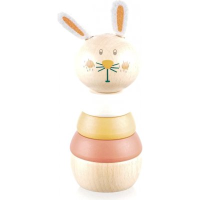 Zopa Wooden Rings Toy animal nasadzovacie zvieratko z dreva Rabbit 1 ks