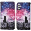 Peňaženkové 3D puzdro na Galaxy A15 4G/ 5G - Mačka a Hviezdy