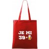 Je mi 40 pivo - Taška bavlnená - 42 x 38 cm ( Červená )