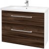Dreja Umývadlová skrinka BIG INN SZZ2 100 - N01 Biela lesk / Úchytka T03 / D06 Orech
