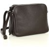 MARCO MAZZINI Kožená crossbody taška cez rameno s dvoma priehradkami | tmavohnedá L156z