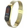 Deveroux Ocelový milánský řemínek pro MiBand 3/4, easy click - Zlatý DEV0007