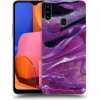 Picasee silikónový prehľadný obal pre Samsung Galaxy A20s - Purple glitter