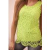 Kesi Dámska blúzka s čipkou bez rukávov zelený kaki 5907302900555