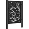 EKOfence Dizajnová bránka PINA 1kr. 1000x1500mm čierna matná so plotový stĺpikmi 16183