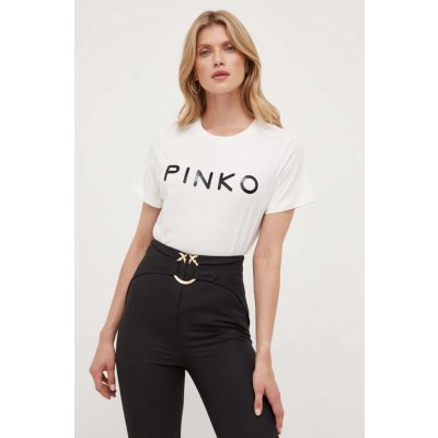 Pinko Bavlnené tričko béžová
