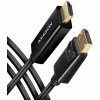 AXAGON RVD-HI14C2, DisplayPort -> HDMI 1.4 redukcia kábel 1.8m, 4K30Hz RVD-HI14C2
