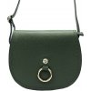 GREGORIO Kožená dámska crossbody kabelka tmavo zelená