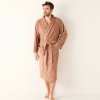 Jednofarebný župan z buklé froté zn. Colombine® s kimono golierom gaštanová 048 Blancheporte