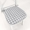 Biante Oblý podsedák Rebeka RE-019 Sivo-biela kocka stredná - 39x37x3 cm