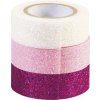 KNORR - Dekoračná lepiaca páska glitter - ružová 3 ks