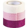 KNORR - Dekoračná lepiaca páska glitter - ružová 3 ks