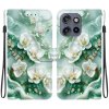 PROTEMIO 102068 ART Peňaženkový kryt pre Motorola Edge 50 Neo / ThinkPhone 25 JADE FLOWERS