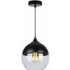 Light Home Závesné svietidlo Oslo, 1x čierne/transparentné sklenené tienidlo