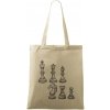 Šachové figúrky kreslené - Taška bavlnená - 42 x 38 cm ( Naturalna )