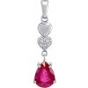 Silvego Strieborný prívesok Barbara s prírodným rubínom a Brilliance Zirconia FW15406PR