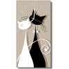 Sklenené hodiny vertikálne Zvieratá červené mačky 30x60 cm
