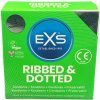EXS Ribbed & Dotted 3 ks, kondómy s vrúbkami a výstupkami