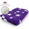 DRYBED Premium Vet Bed Hviezdy kráľovská fialová + biela 150 x 100 cm