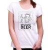 Fajntričko Tričko - Wish you were BEER, Farba látky biela, Strih/ Variant Dámsky, Veľkosť XXXL (iba UNISEX/pánsky strih)