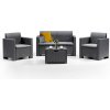 Súprava záhradného nábytku Nero so 4 sedadlami grafitová