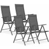 MULTI GARDEN Sada 4 ks záhradných skladacích stoličiek, sivé - MultiGarden