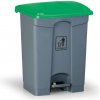 Nášľapný viacúčelový kôš na odpadky 68 l, 480 x 330 x 560 mm, zelená