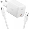 Nabíjačka do siete Spigen Essential 45W, USB-C + USB-C kabel (ACH09473) biela