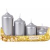 Nohel Garden Sviečky adventné STUPŇOVITÉ metalické d4,5x5/7/9/11cm 4ks