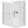CERANO - Sprchová zástena Walk-in Onyx TL/P - 8 mm - hranatá vzpera - čierna matná, industriálne sklo - 160x130x200 cm